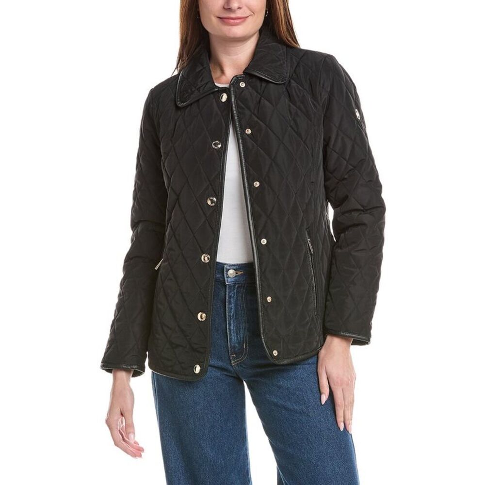 Michael Kors Womens Short Quilt Jacket, Black